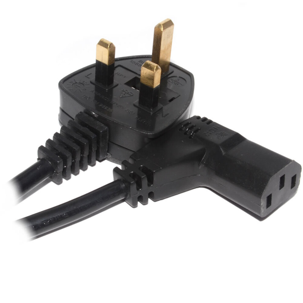 Kenable Power Cord Uk Plug To Right Angle Iec C13 Cable (Kettle Lead) 10M