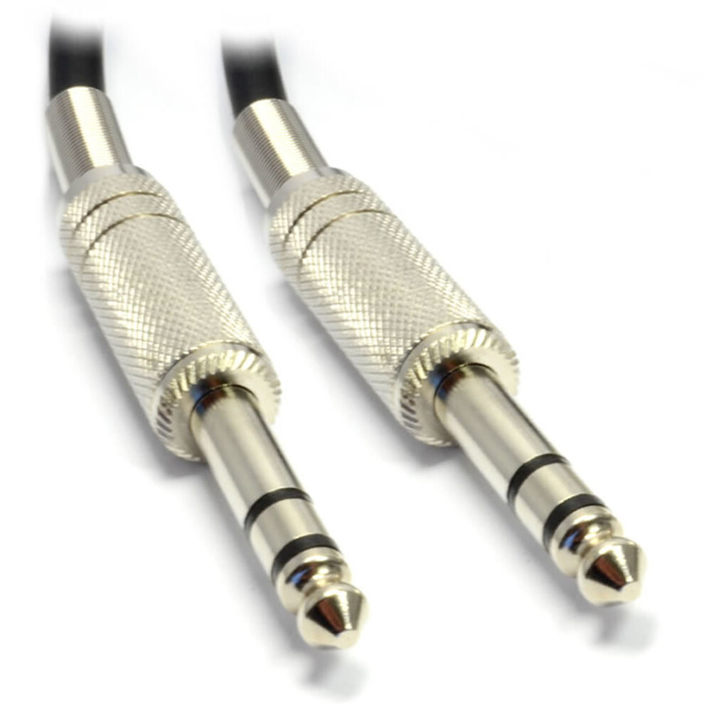 Kenable High Quality Stereo Jack 6.35Mm Metal Plug To Plug Cable Lead Black 5M