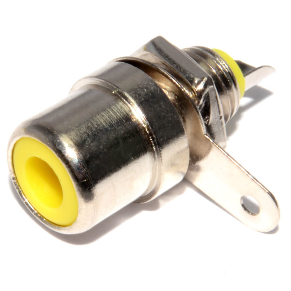 Kenable Phono Rca Chassis Female Socket Solder Panel Mount End [10 Pack] Yellow