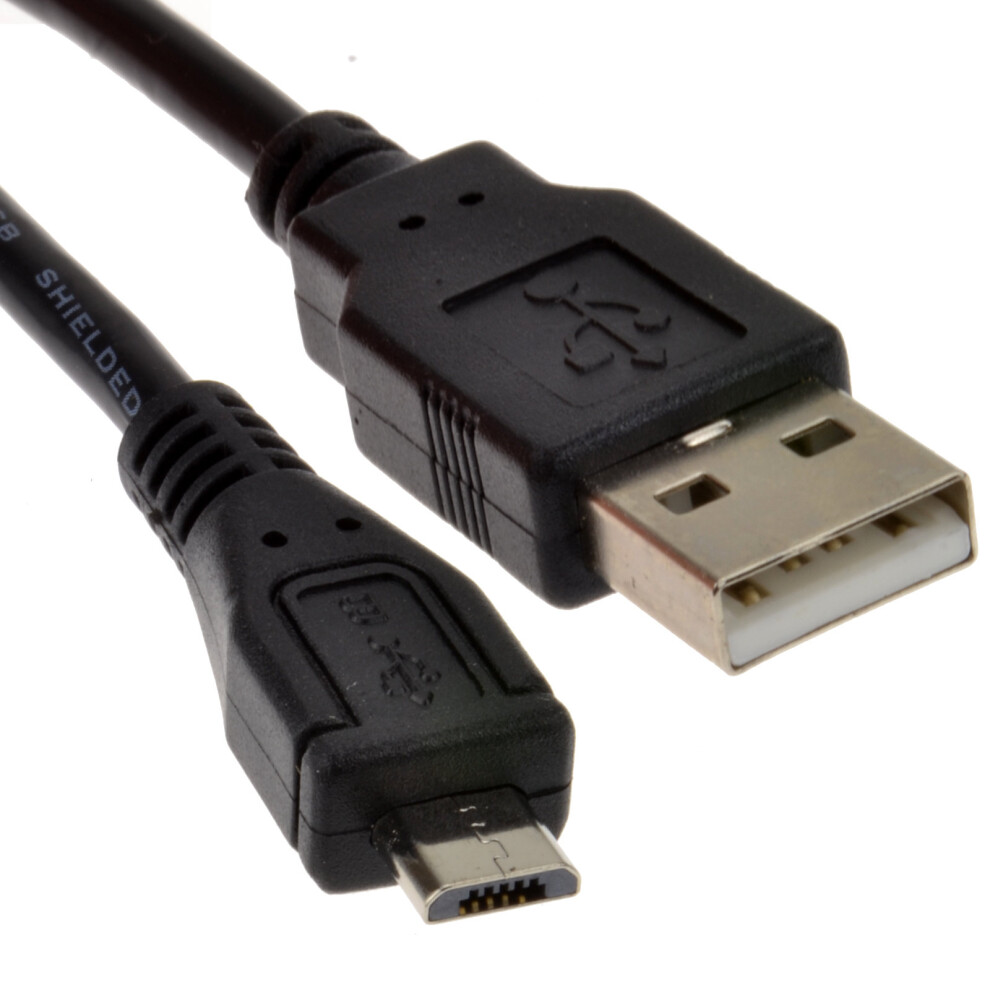 kenable USB 2.0 A To MICRO B Data and Charging 24AWG Cable  0.3m 30cm Lead BLACK