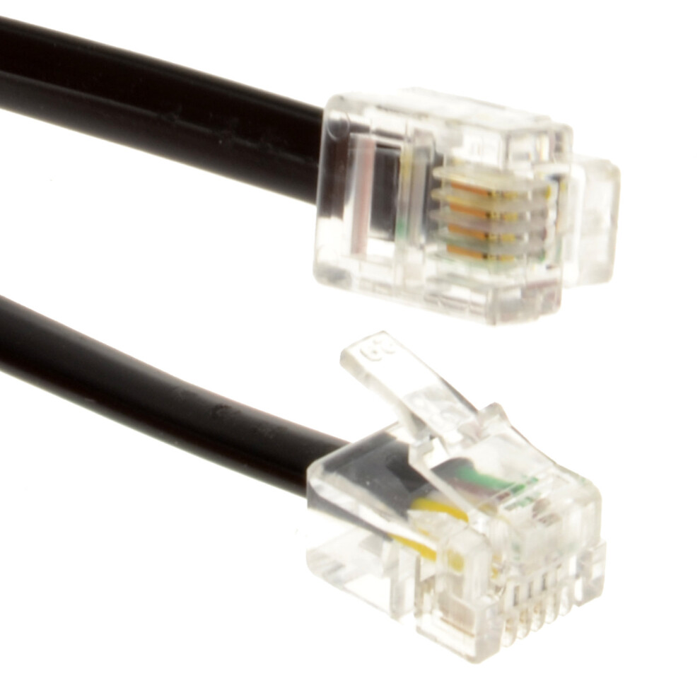 kenable ADSL Broadband Modem Cable RJ11 to RJ11 Black 30m