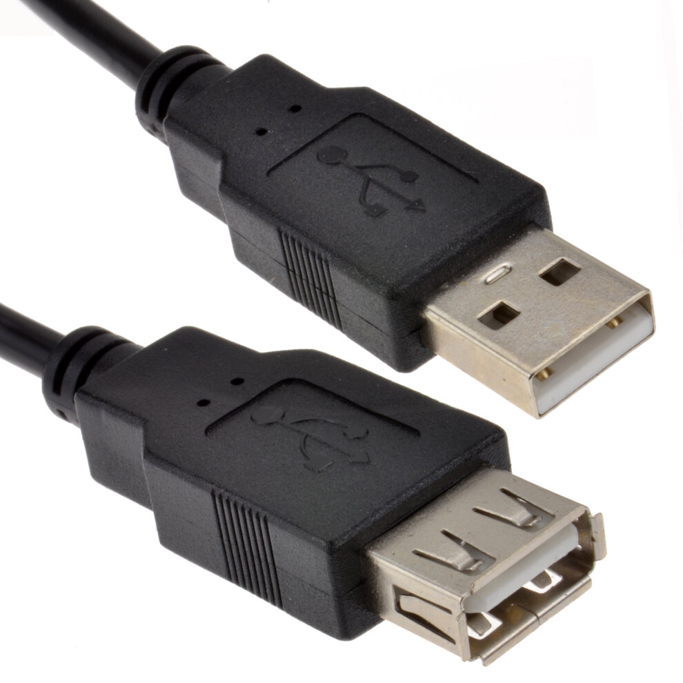 kenable USB 2.0 24AWG High Speed EXTENSION Cable A Plug to Socket BLACK  0.3m 30cm