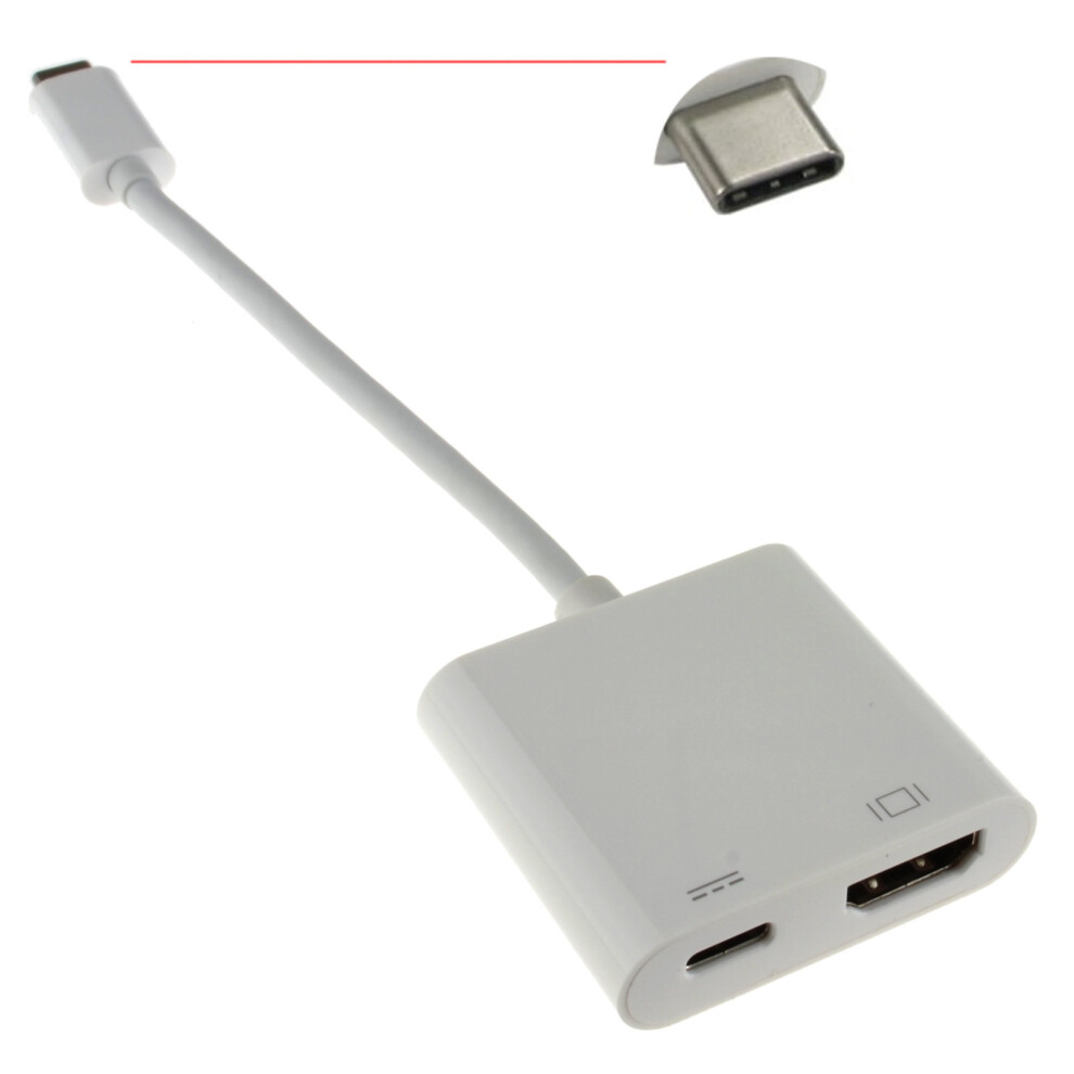 Kenable Usb 3.1 Type C Plug To 4K Hdmi Alt Mode + Pd Type C Socket Adapter