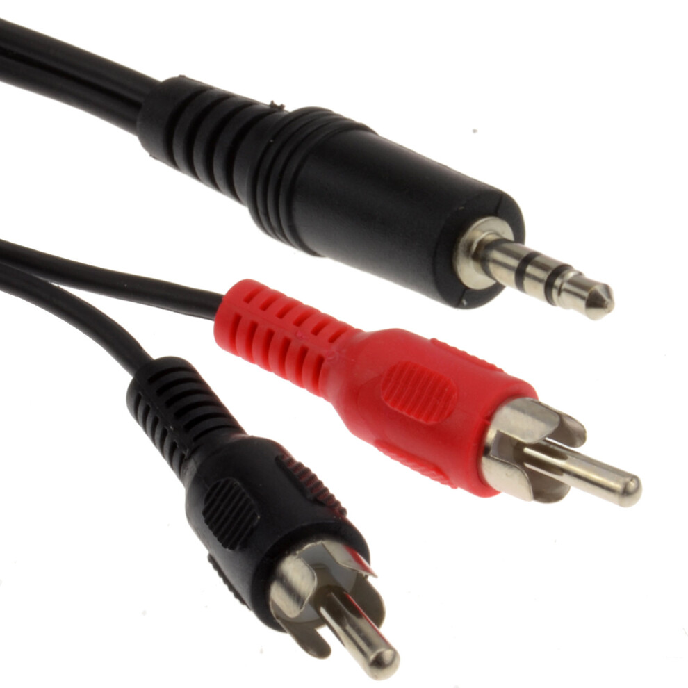 Kenable Soundlab 3.5Mm Jack Plug To 2 X Phono Plugs Cable Lead 5M Black