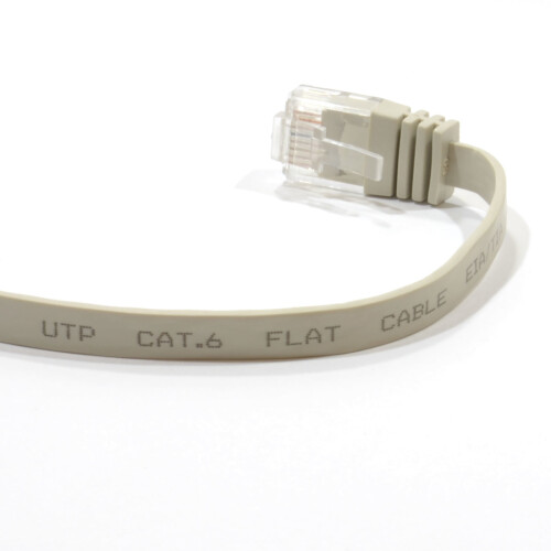 kenable kenable Flat CAT6 Ethernet Patch Cable - 10m, Low-Profile RJ45, Gigabit, Beige (7650) 1