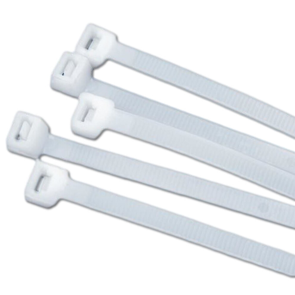 kenable Natural Cable Ties 300mm x 3.5mm Nylon 66 UL Approved [100 Pack]