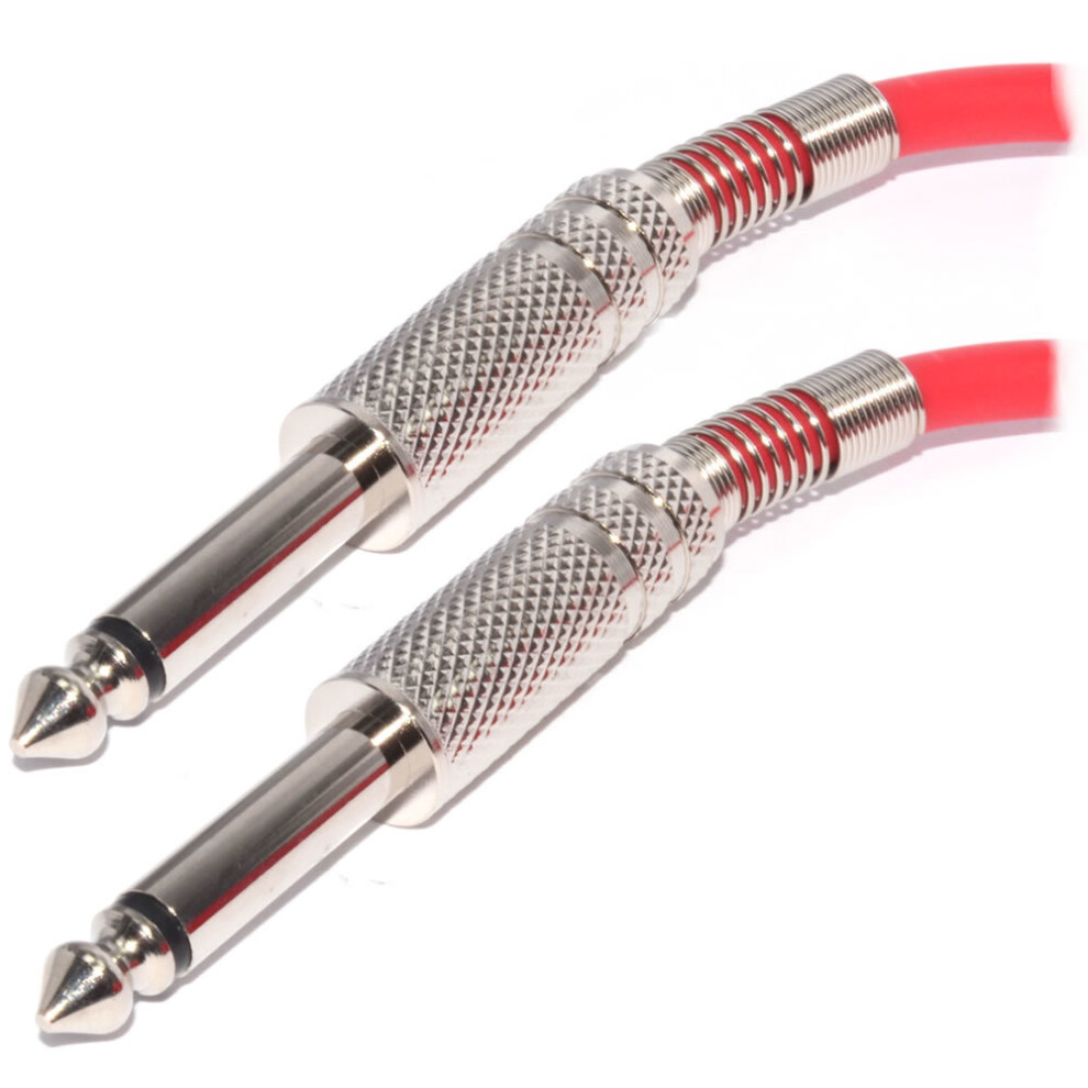 kenable Pulse 6.35mm Low Noise Guitar Cable Nickel Connectors RED Lead 5m