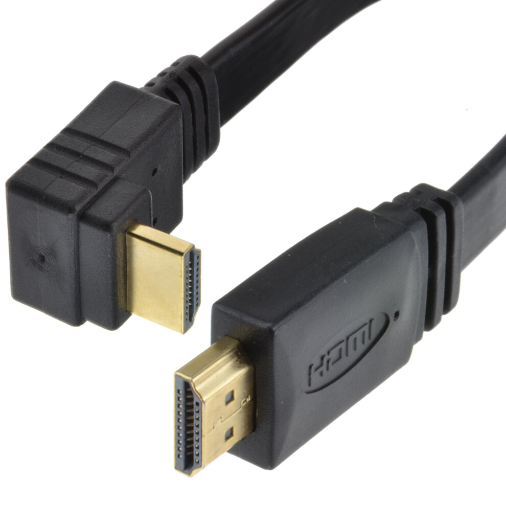 kenable FLAT HDMI RIGHT ANGLE High Speed Cable for 3D TV 1.4 Lead Gold  3m