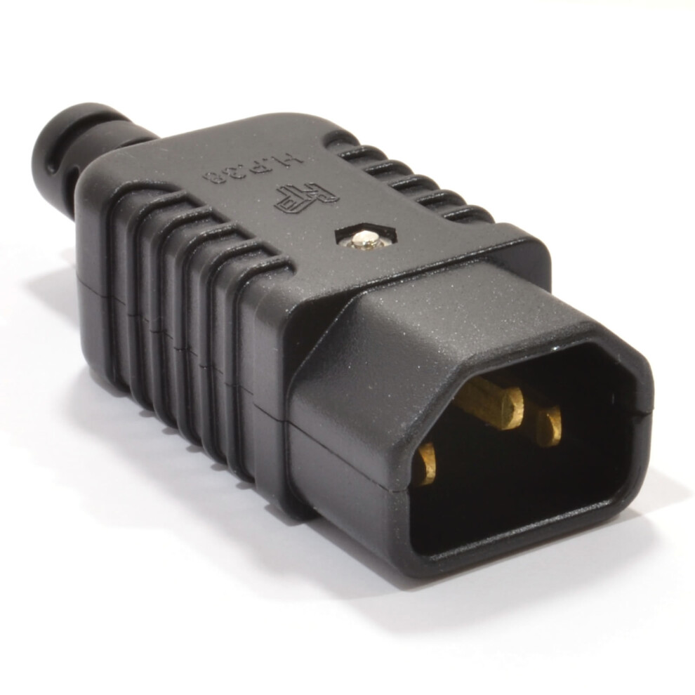 Kenable Heavy Duty Rewireable Iec C14 Kettle Lead Male Inline Plug 10A 230V