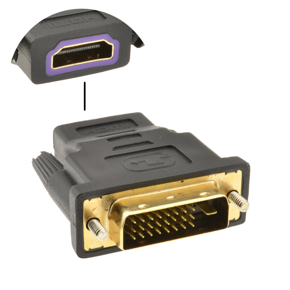 kenable DVI D 24+1 Female to HDMI Socket Adapter Converter Joiner GOLD