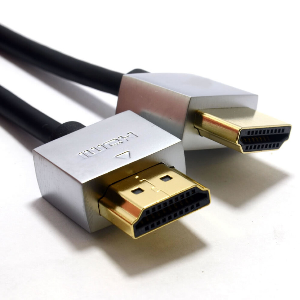 kenable Ultra Slim Low Profile HDMI High Speed Cable Gold for HD TV Metal Ends 2m