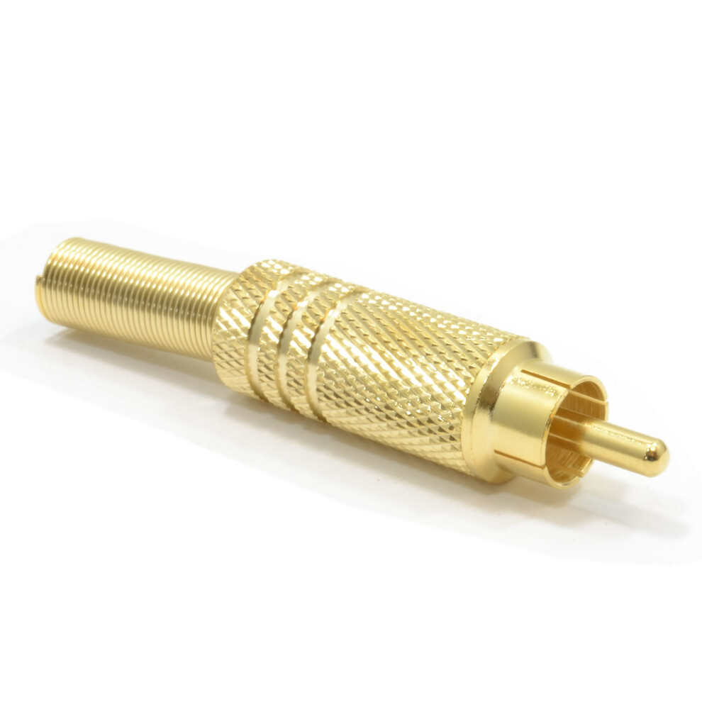 kenable HQ RCA Phono Plug All Metal Gold Plated Solder Terminal Adapter