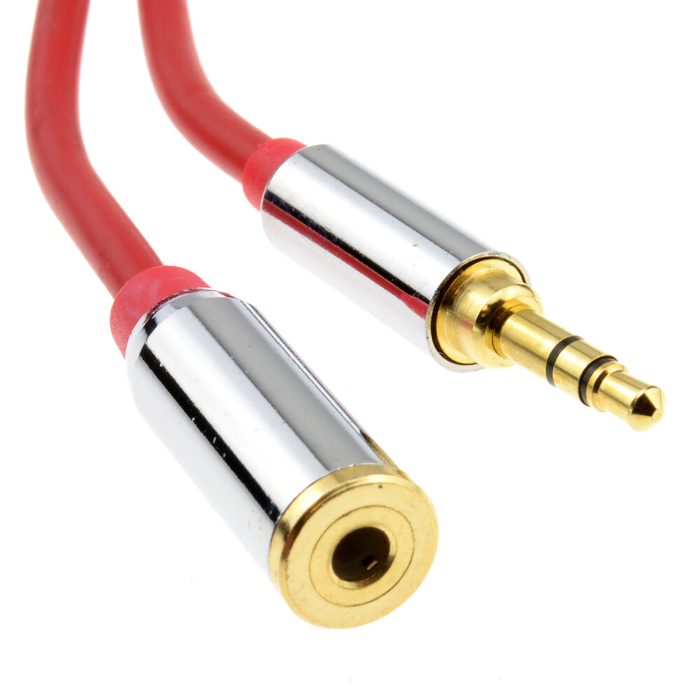 kenable PRO METAL RED 3.5mm Stereo Jack Headphone Extension Cable  1.5m