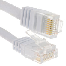 FLAT CAT6 Ethernet LAN Patch Cable Low Profile GIGABIT RJ45 2m WHITE
