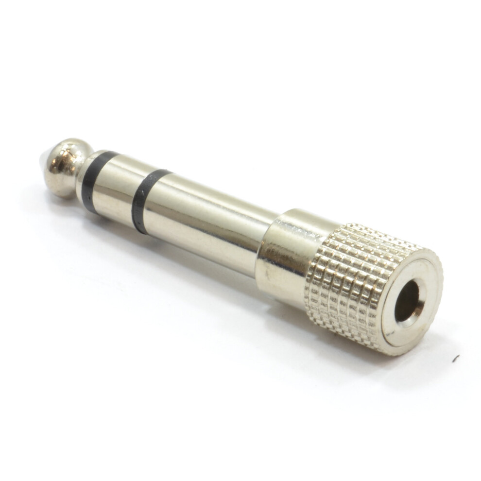 Kenable 3.5Mm Stereo Jack Socket To 6.35Mm Stereo Male Plug Adapter Silver