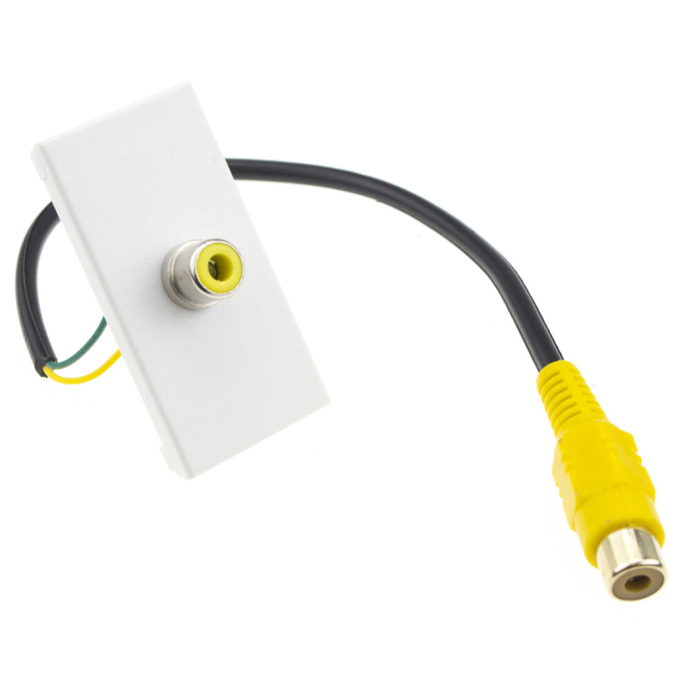 Kenable Rca Composite/Audio Spdif Custom Face Plate Module Stub 15Cm Yellow