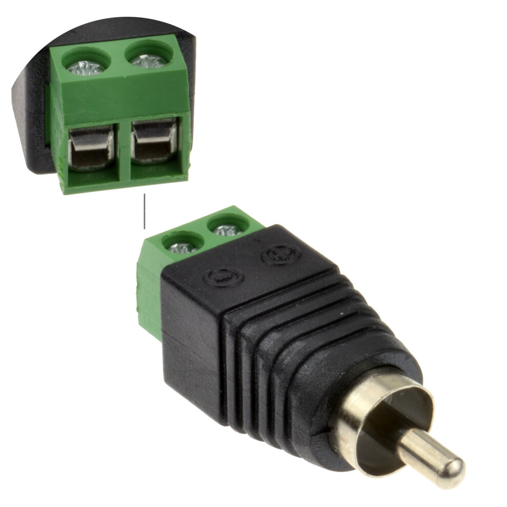 Kenable Rca Phono Plug Screw Terminal Easy Fit Connector For Audio Cctv Camera