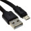 kenable kenable FLAT USB A To MICRO B TYPE 24AWG FAST CHARGE Cable 3m Lead BLACK 1