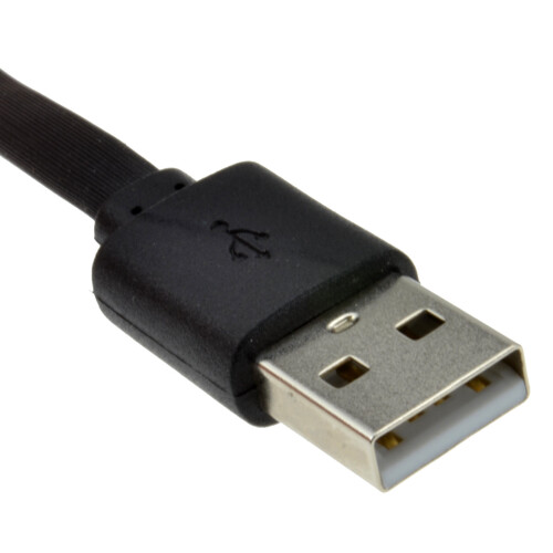 kenable kenable FLAT USB A To MICRO B TYPE 24AWG FAST CHARGE Cable 3m Lead BLACK 2