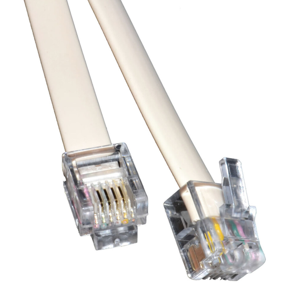 Kenable Adsl Broadband Modem Cable Rj11 To Rj11 Phone Socket To Router 1M White