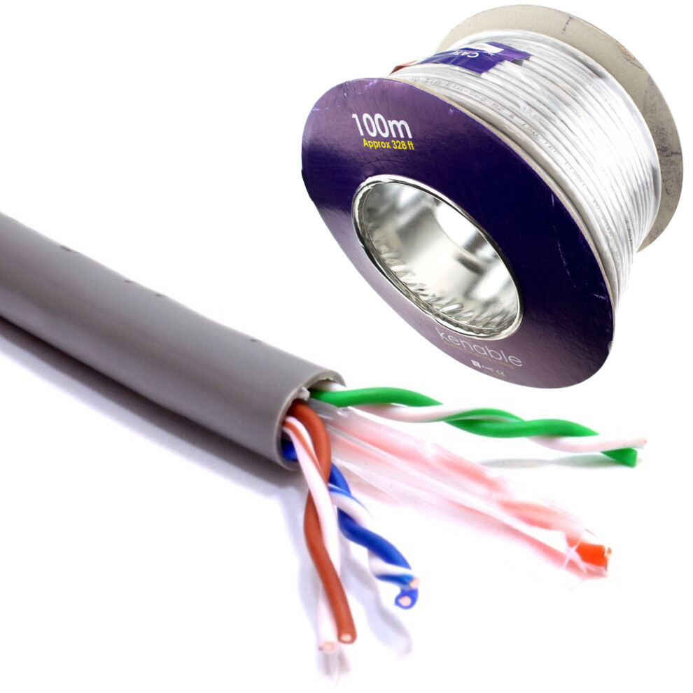 kenable Indoor CAT6 UTP 23AWG COPPER Ethernet PVC Network Cable Reel BOX 100m