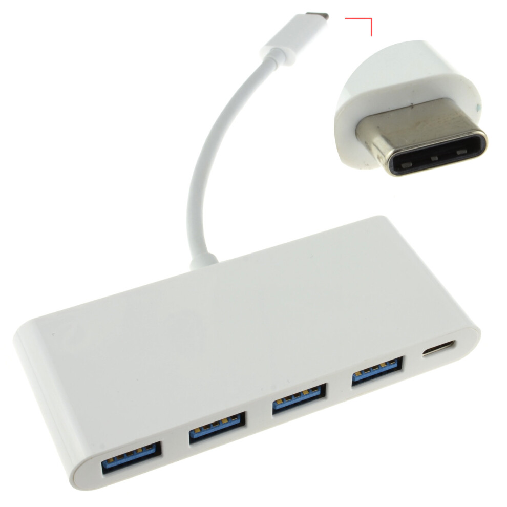 kenable USB 3.1 Type C Male to USB 4 x USB 3.0 HUB Sockets with PD 15cm