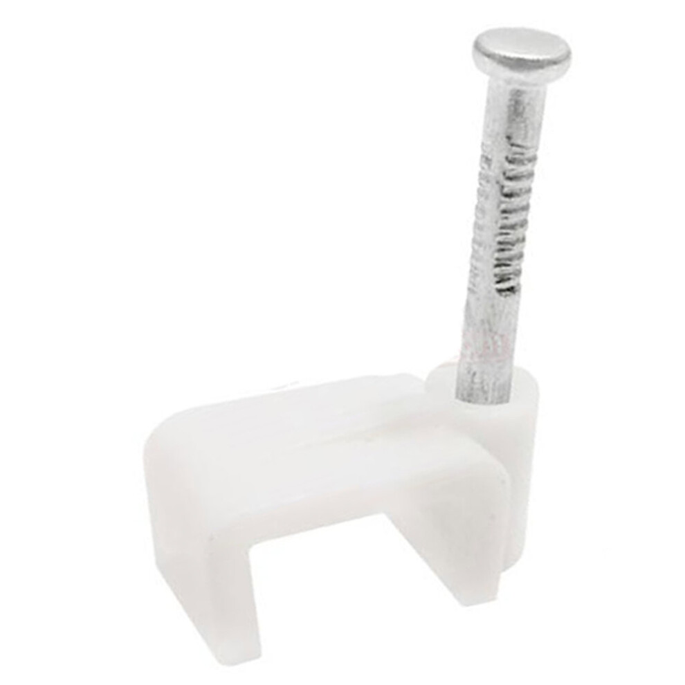 Entie Flat 10Mm Cable Clips For 2.5Mm2 Twin & Earth Cables [100 Pack] White