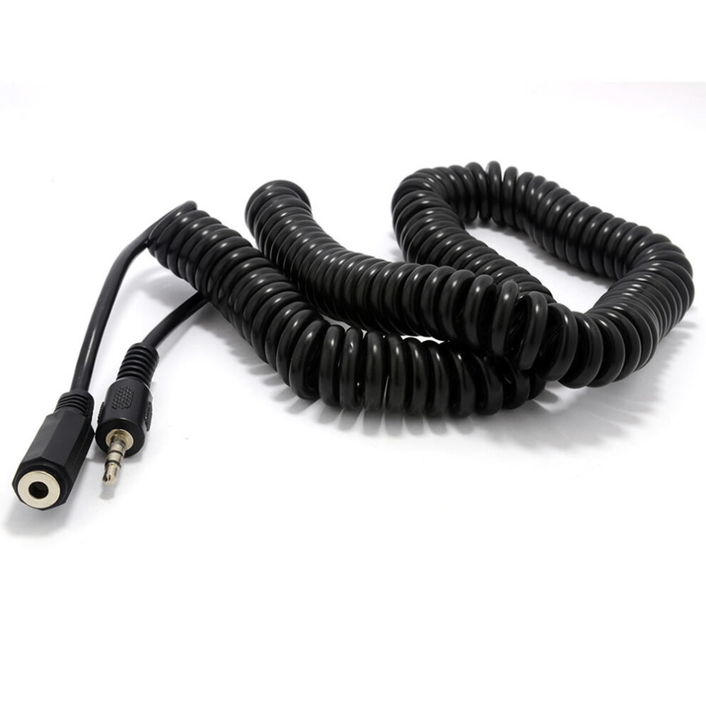 Kenable Coiled 3.5Mm Stereo Jack To Socket Headphone Extension Cable Lead 5M