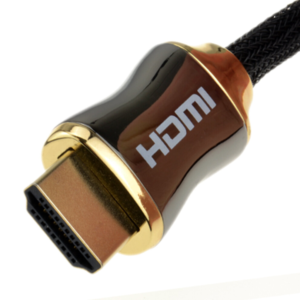 Braided Chrome HDMI Shielded Cable 4k 2k Supports 3D ARC Ethernet  2m