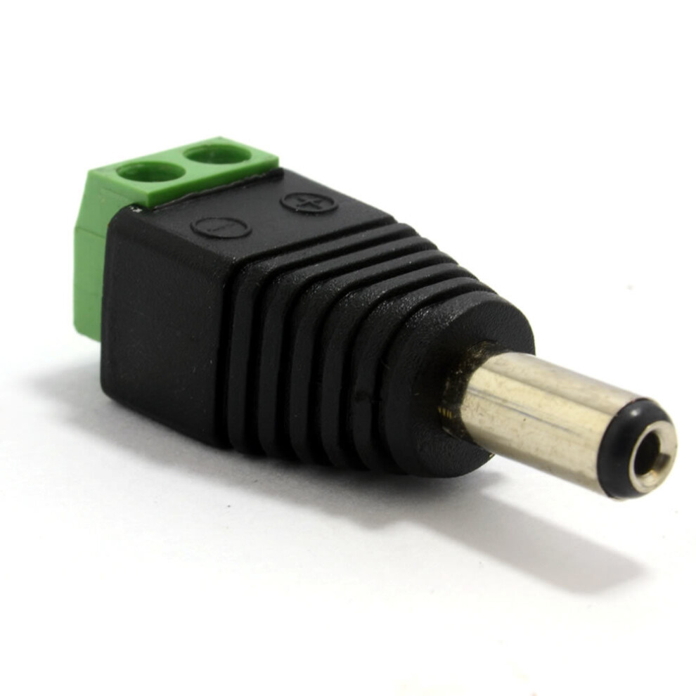Kenable Easy Wire Power 2.1Mm Dc Plug For Cctv Cameras With Screw Terminals Green