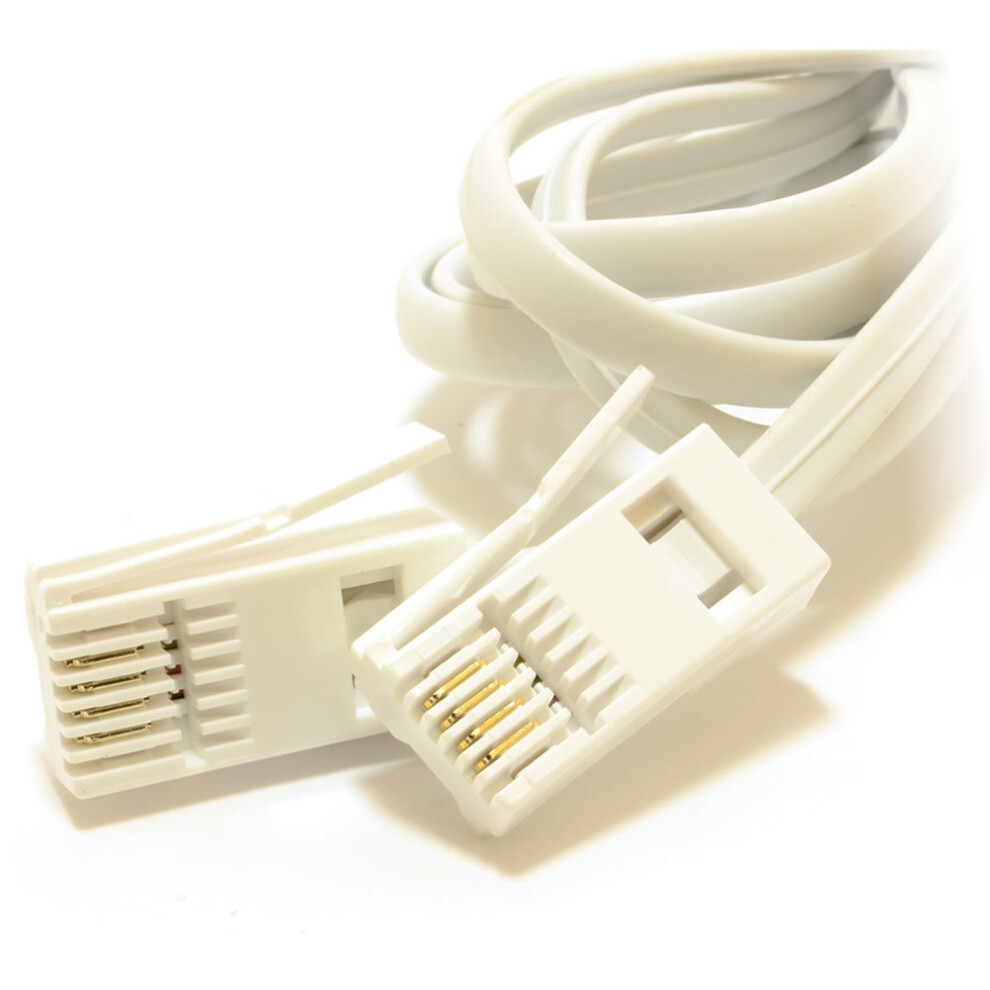 kenable BT 4 Wire 431A Plug to 4 Wire Male Plug Telephone Cable Lead 1m White