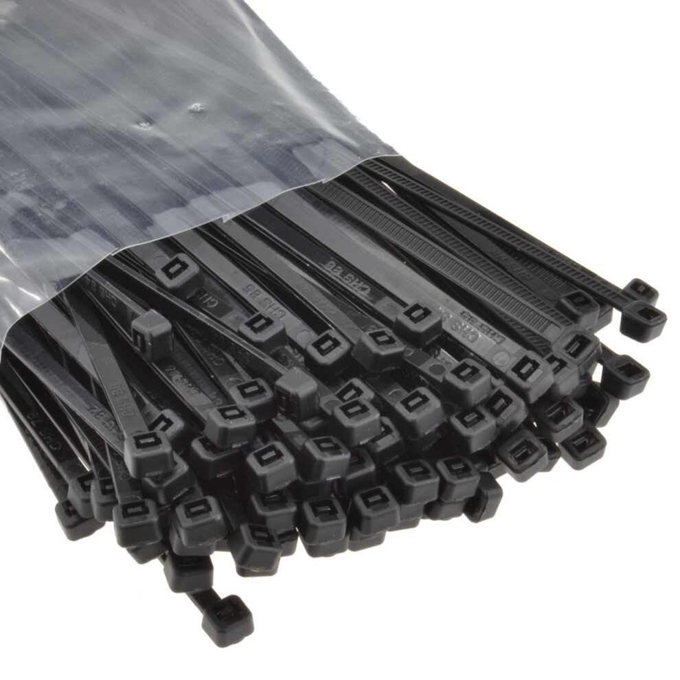 kenable Black Cable Ties 120mm x 3.5mm Nylon 66 UL Approved [100 Pack]