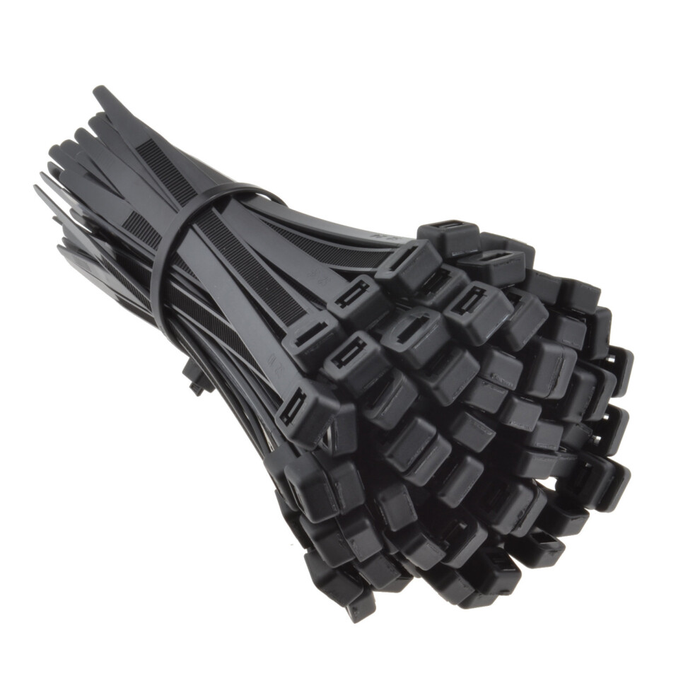 kenable Black Cable Ties 150mm x 6.8mm Nylon 66 UL Approved [100 Pack]
