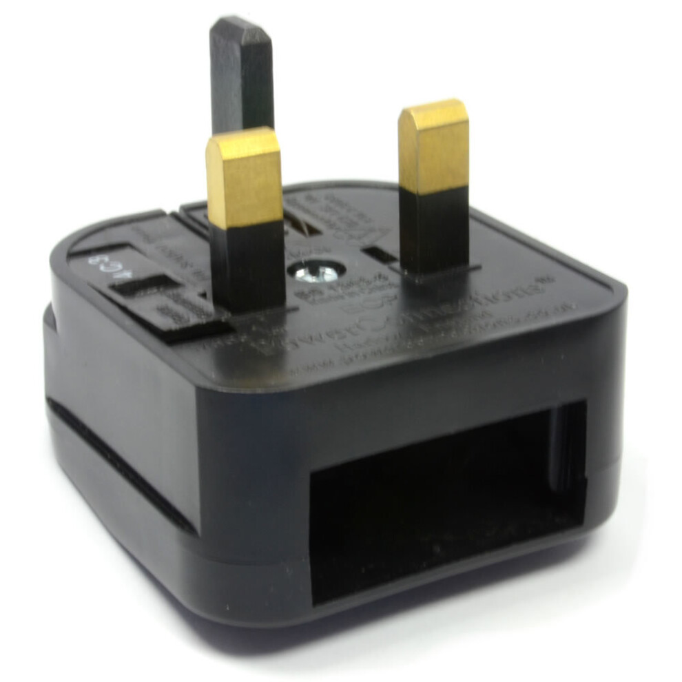 kenable Europe Plug Socket to UK Plug Pins Travel Adapter 5 amps 5A Fused Black