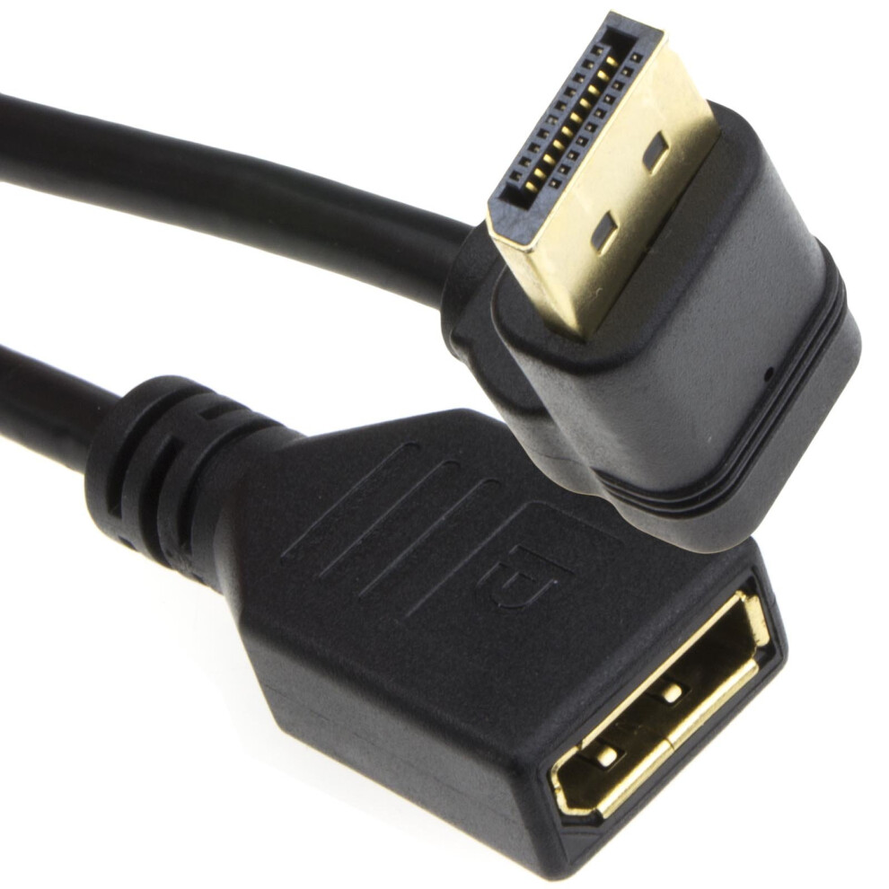 Kenable Right Angle Displayport V1.2 Plug To Socket Extension Cable 4K 20Cm