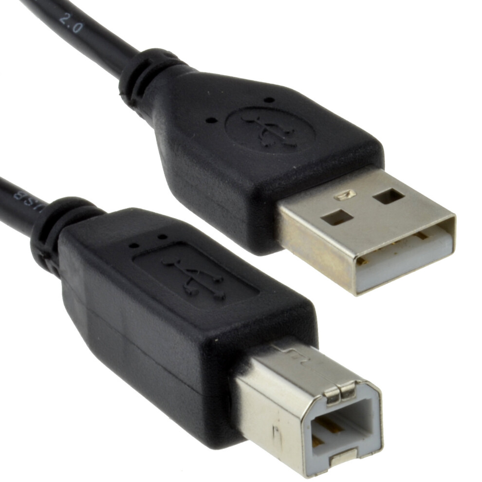 kenable USB 2.0 24AWG High Speed Cable Printer Lead A to B BLACK  0.15m 15cm