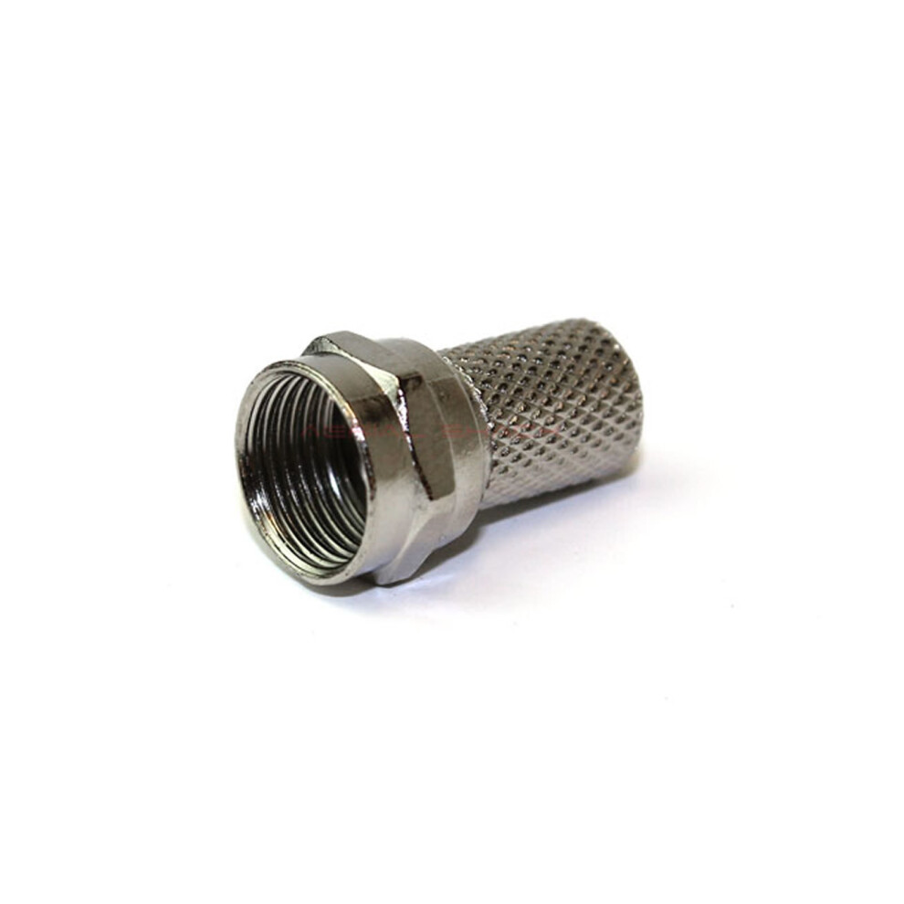 Kenable F Type Twist-On Easy Fix Male Plugs For 6.5Mm Coaxial Rg6 Cable Silver