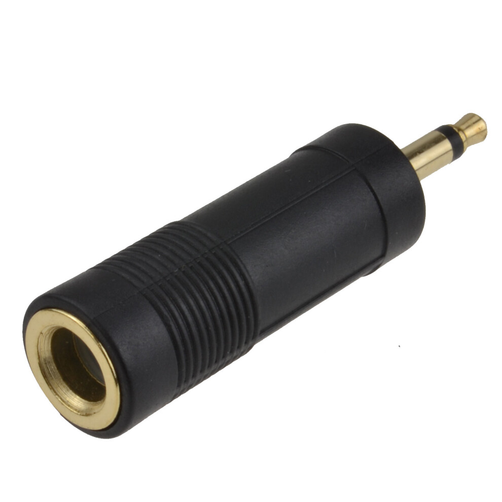 6.35Mm Mono Jack Socket To 3.5Mm Mono Jack Plug Audio Adapter Gold 5055383460281