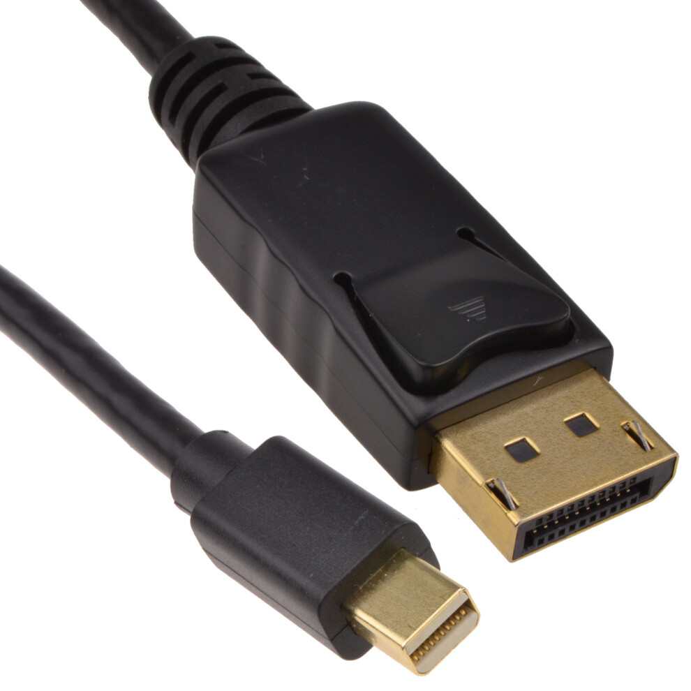 kenable Mini DisplayPort Male Plug to Display Port Plug Monitor Cable Black 1m