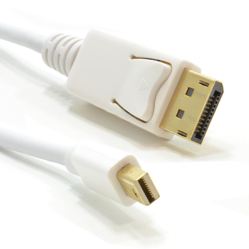 Kenable Mini-Displayport Male Plug To Display Port Plug Monitor Cable 1M White