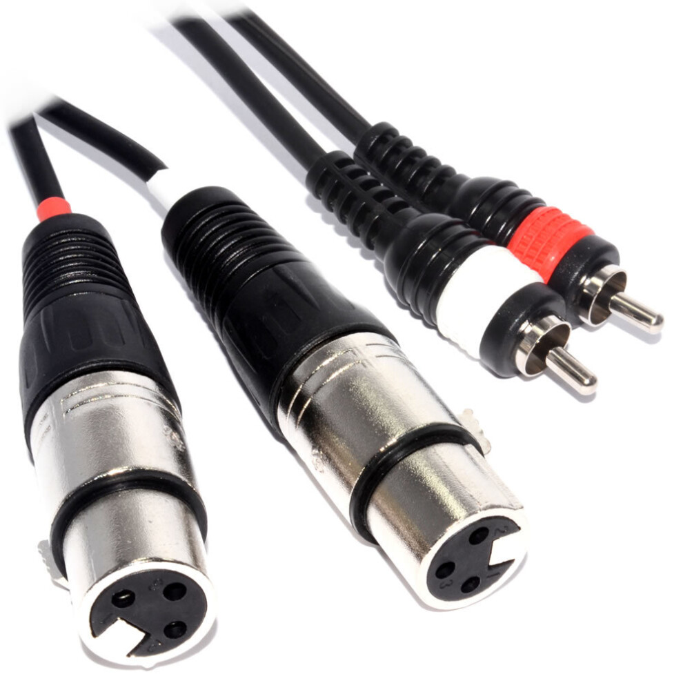 kenable Twin XLR Sockets to 2 x RCA Phono Plugs Audio Cable 1.5m