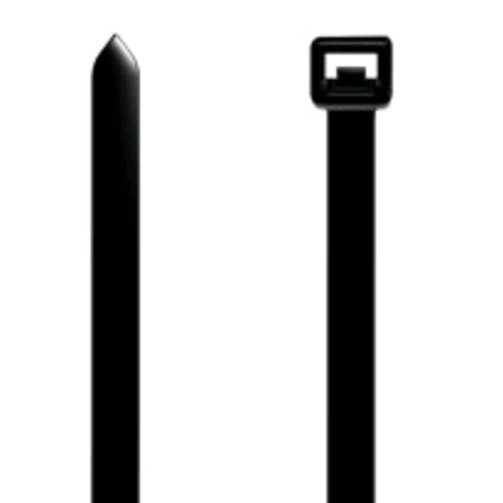 Black Cable Ties 300Mm X 4.8Mm Nylon 66 Ul Approved [100 Pack] 5055383440221