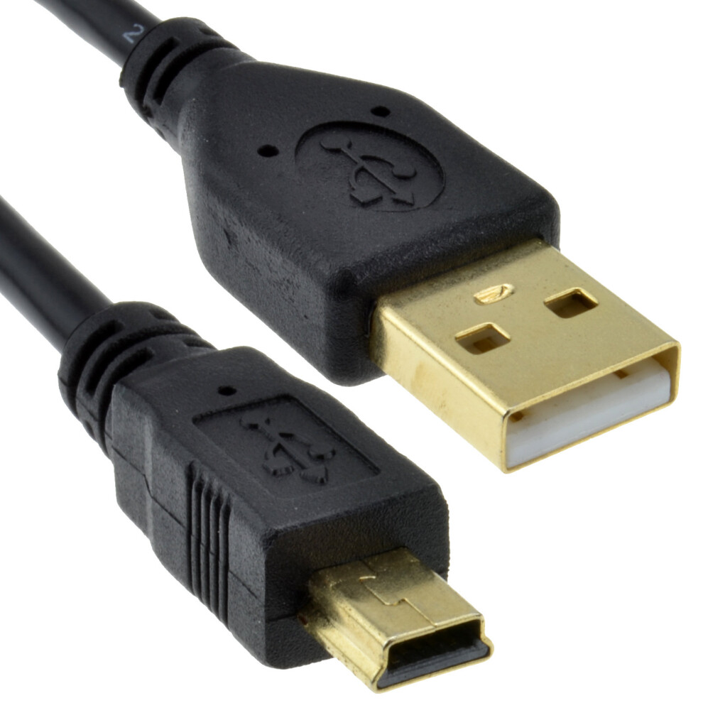 Kenable Gold 24Awg Usb 2.0 Hi-Speed A To Mini-B 5 Pin Cable Power & Data Lead 0.5M 50Cm