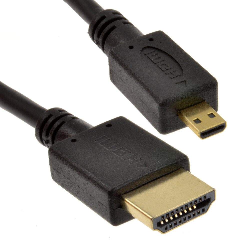 kenable Micro D HDMI v1.4 High Speed Cable to HDMI for Tablets & Cameras  3m