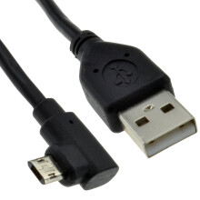 kenable USB 2.0 A to Reversible Right-Angle Micro B Cable 0.5m - Double-Sided, 8978
