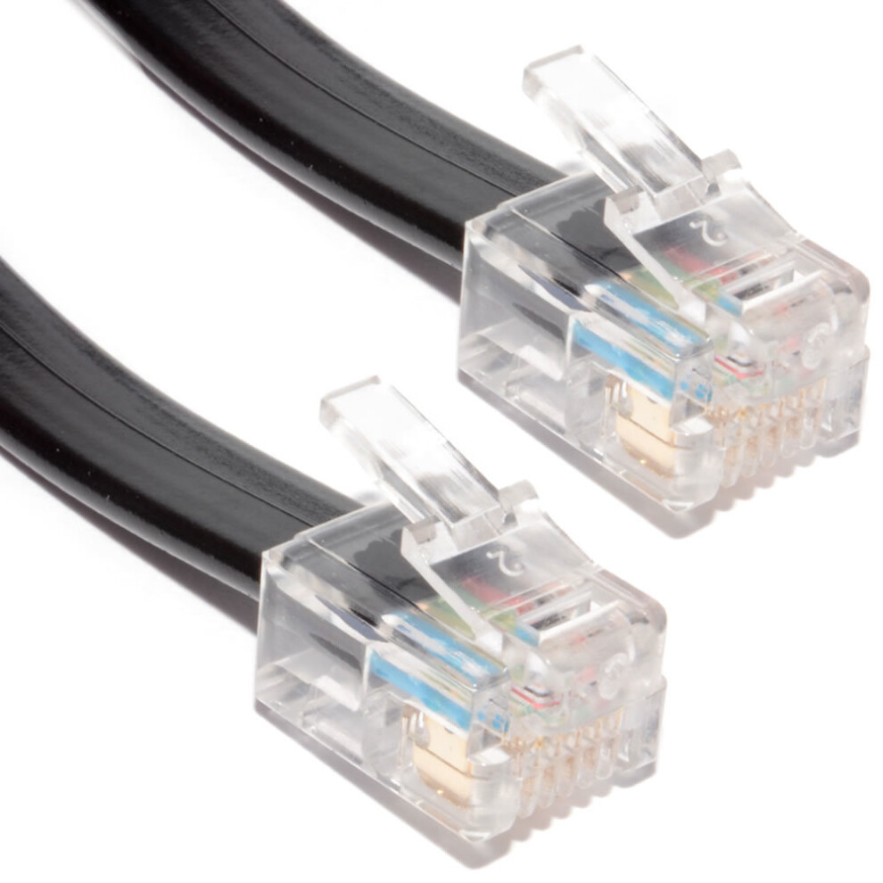 kenable RJ12 6P6C to RJ12 6P6C Cross Over Cable Plug  RJ11 6 wire  BLACK 3m