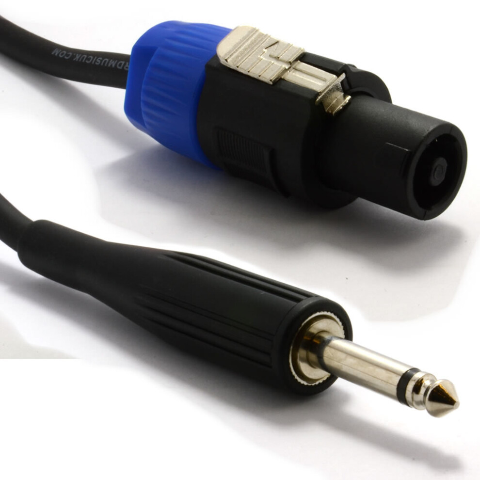 Kenable Pa Speaker Lead Locking Spk To 6.35Mm Mono Jack Plug Cable 3M