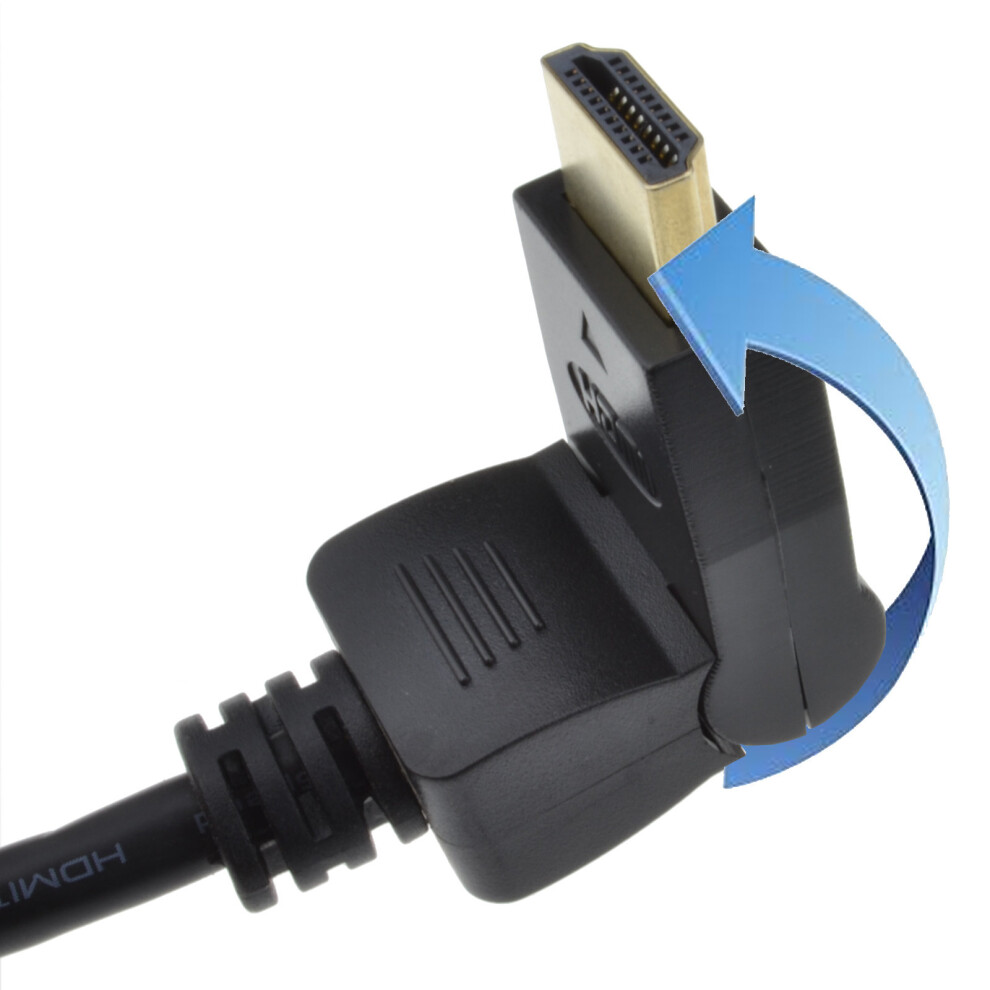 kenable 180 Degree Swivel Ended Multi Angle HDMI Cable Lead Gold 3m