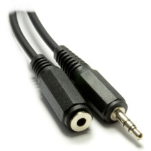 3.5mm Stereo Jack Plug to Socket Extension SINGLE Screened Cable 1m