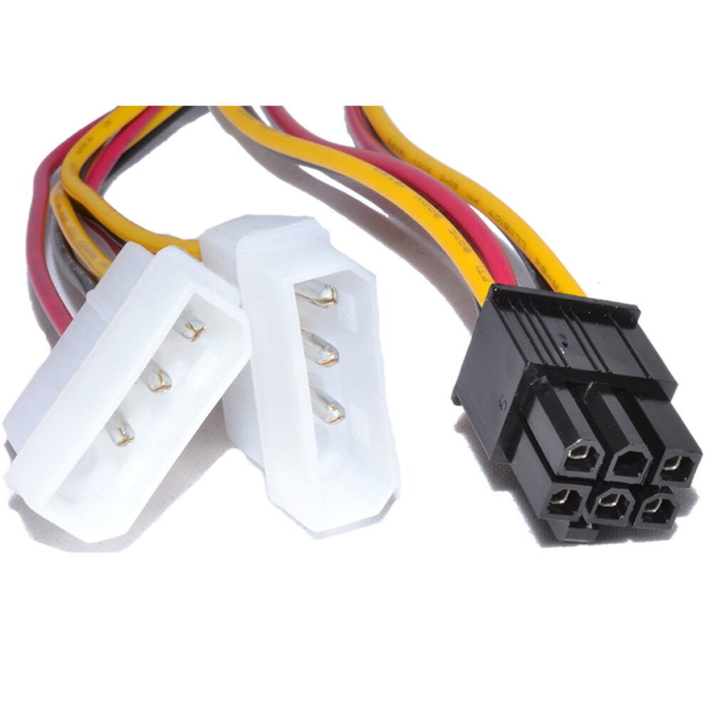 Kenable Trueway 6 Pin Pci Express Power Adapter Cable To 2 X Molex Lp4 Lead